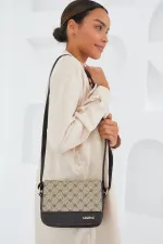 Sac bandoulière Armine pour femme, marron crème à motifs 010158