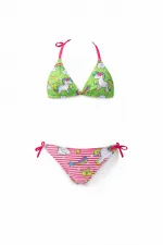 Ensemble bikini licorne rose fluo et vert pour filles HZL25S-LC19049