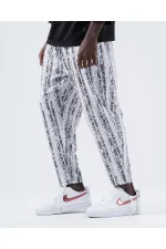 Pantalon de survêtement pour homme, coupe droite, avec cordon de serrage et poches, blanc et noir, HZL24S-MXC8948-218