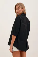 Chemise basique oversize à manches courtes 20213 - Noire