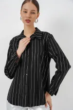 Women's Foil Patterned Shirt 20253 - A.Black