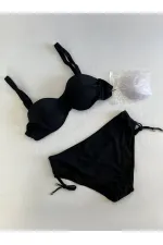 Ensemble bikini doublé brodé de pierres noires pour femme HZL25S-LC3361