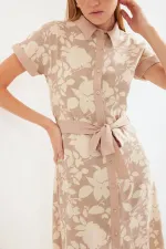 Robe-chemise à motifs 2455 - Beige