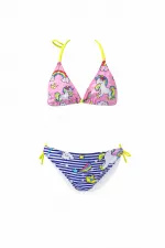 Girls' Pink and Navy Unicorn Themed Bikini Set HZL25S-LC19049