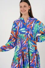 Robe hijab à motifs authentiques 2423 - Bleu marine, taille 10