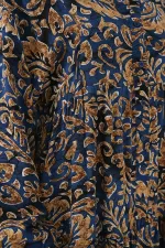 Robe hijab à motifs authentiques 2423 - Bleu marine 11
