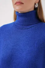 Ensemble deux pièces en tricot bleu vif pour femme, jupe pull HZL25W-BD1102641