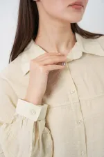 Women's Long Oversize Shirt 5965 - Ecru