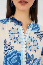 Women's Patterned Long Hijab Dress 2585 - C.Saks