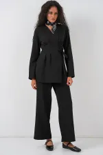 Women's Kimono Pants Fabric Set 30054 - Black