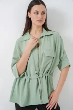 Women's Zip-Up Shirt 0721 - Mint