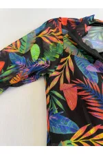 Maillot de bain femme en tulle noir multicolore HZL25S-LC67387