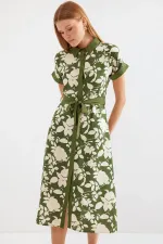 Robe-chemise à motifs 2455 - Kaki