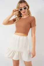 Women's Ayrobin Mini Skirt 8054 - Ecru