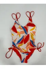 Women's Multicolored Tropical Print Lined Swimsuit HZL25S-AR1823