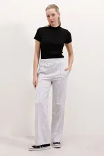 Pantalon de survêtement de sport à jambes larges 6641 - Gris