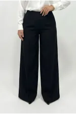 Women's Black Plus Size Shaping Palazzo Pants HZL26S-ZSS120211