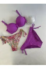 Women's Lilac Stone Embroidered 3-Piece Bikini Set HZL25S-LC3315
