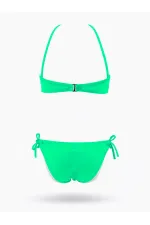 Girls' Neon Green Tassel Lined Bikini Set 4-12 Years HZL26S-LC18112