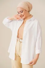 103901 Oversize Basic Hijab Shirt - White