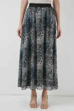 Jupe longue en mousseline 8032 - Indigo