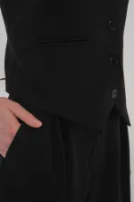 Kadın Siyah Yelek Pantolon Takım HZL25S-BD167091