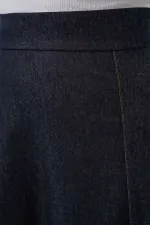 Kadın Lacivert Yüksel Bel Uzun Jean Etek HZL26W-BD180661