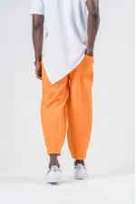 Pantalon de jogging ample orange pour homme, taille et jambes élastiques, HZL24S-MXC8989-341