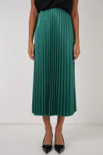 Jupe plissée aspect cuir 8009 - Verte