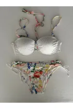 Ensemble bikini doublé brodé de pierres blanches pour femme HZL25S-LC208