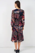 Robe en mousseline à motifs multicolores 2137