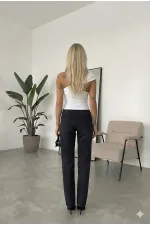 Women's White Sandy Blouse with Gold Buckle Detail and Shoulder Drape Detail HZL26W-FRY123741