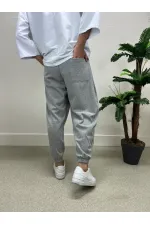 Pantalon de jogging ample gris clair pour homme, taille et jambes élastiques, avec poches, HZL24S-MXC8989-211