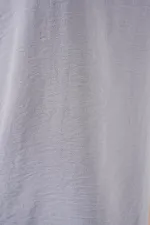 V Yaka Sıfır Kol Bluz 950 - Gri