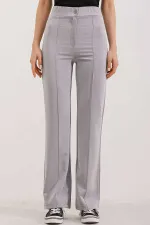 Pantalon palazzo taille haute 6629 - Gris