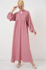 Robe longue hijab pour femme 2525 - Rose