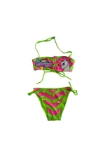 Girl Neon Green Unicorn Patterned 2-8 Years Strapless Bikini Set HZL24S-LC3658