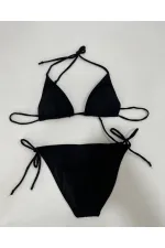 Ensemble bikini triangle noir dos nu pour femme HZL25S-LC5005
