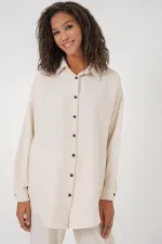 Ensemble deux pièces en lin 6622 - Écru