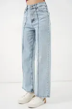 Women's High-Waisted Jeans 30082 - Blue