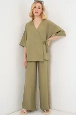 Ensemble deux pièces à nouer sur le devant pour femme 6745 - Çağla