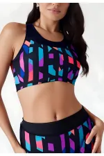 Kadın Çok Renkli Şortlu Büstiyerli Yüzücü Bikini Takım HZL23S-AR17541