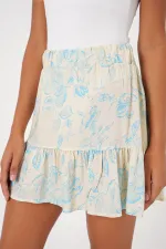 Jupe courte tricotée 1884 - Taille M, couleur crème