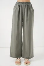 Kadın Beli Lastikli Bol Paça Pantolon 30087 - Gri