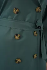 Trench-coat croisé 5853 - Vert émeraude