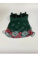 Robe tankini vert émeraude à motifs floraux pour femme, modèle HZL24S-LC4009