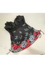 Robe noire à motifs floraux pour femme, modèle Tankini Slip HZL24S-LC4009