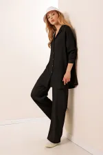 5858 Knitted Two-Piece Set - Black