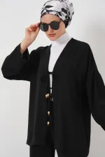 Women's Ayrobin Kimono Pants Two-Piece Set 6739 - Black