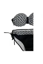 Kadın Siyah Zincir Desenli Astarlı Bikini Takım HZL24S-LC206